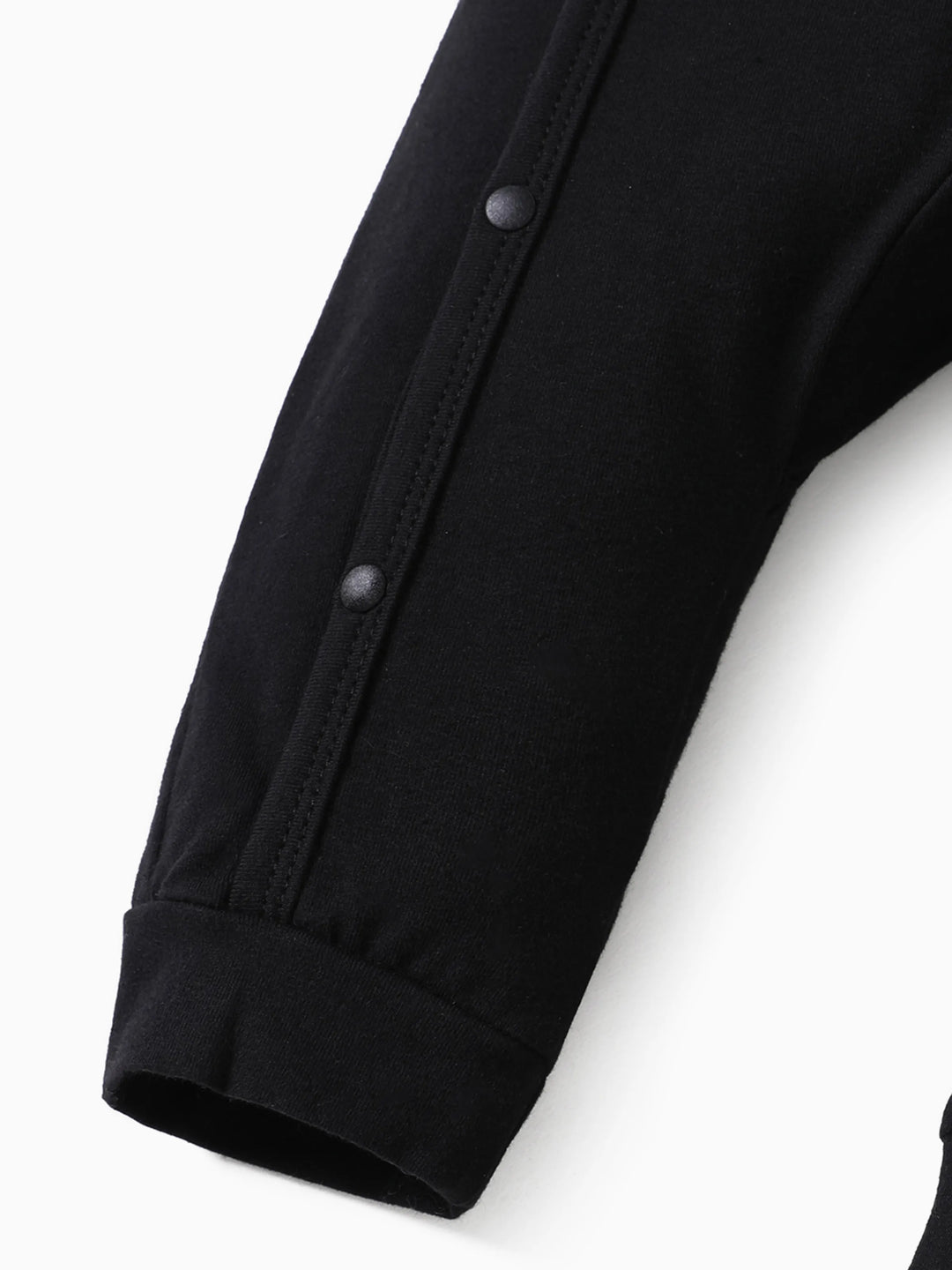 Combinaison bébé garçon/fille 95 % coton à manches longues avec imprimé cœur et lettres Noir