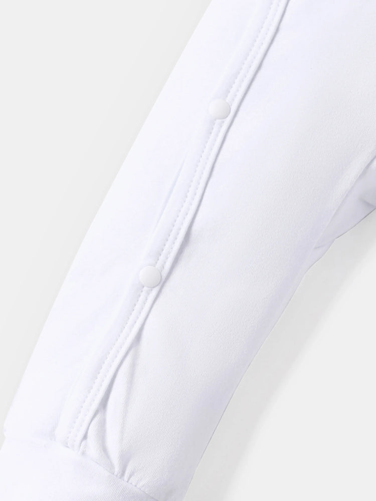 Baby Boy/Girl 95% Cotton Long-sleeve Love Heart and Letter Print Jumpsuit White