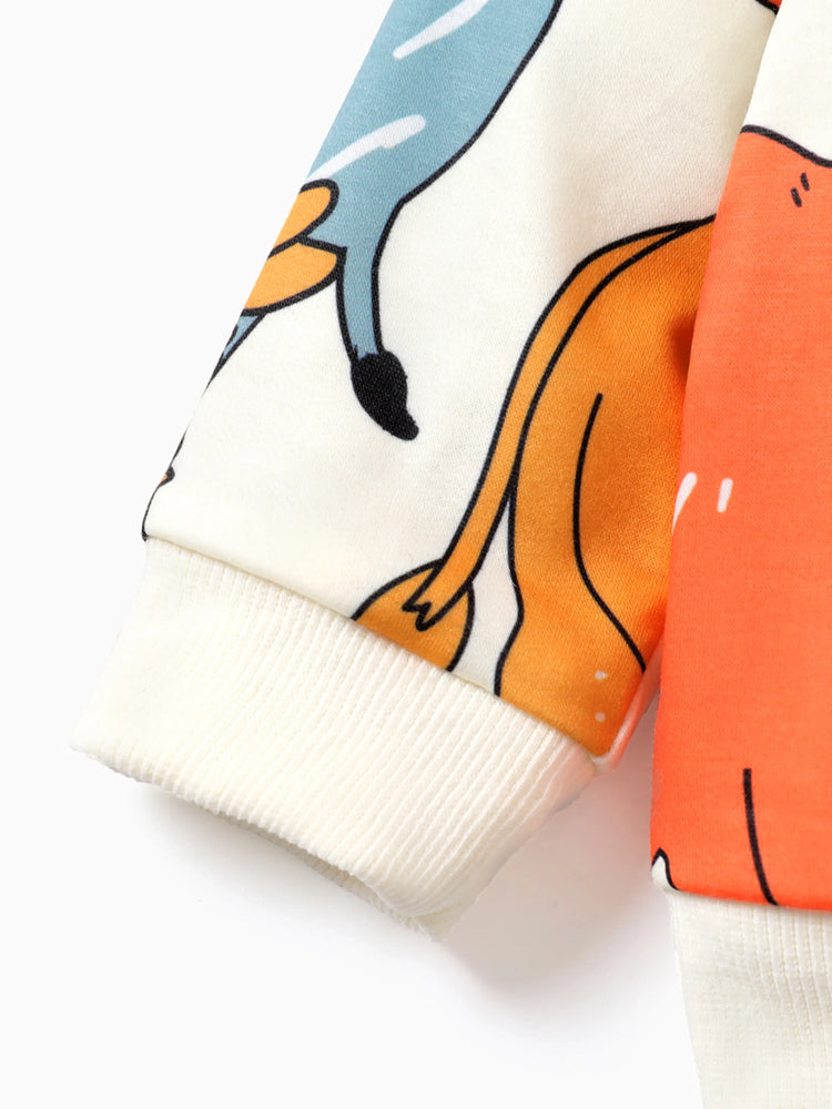 2pcs Baby Boy Animal-patterned Childlike Style Set Colorful