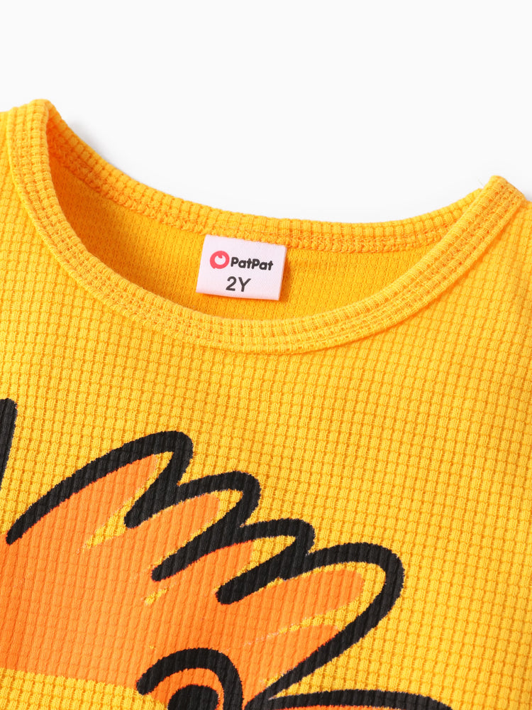 Ensemble 2 pièces débardeur et short imprimé dinosaure pour tout-petit garçon, jaune