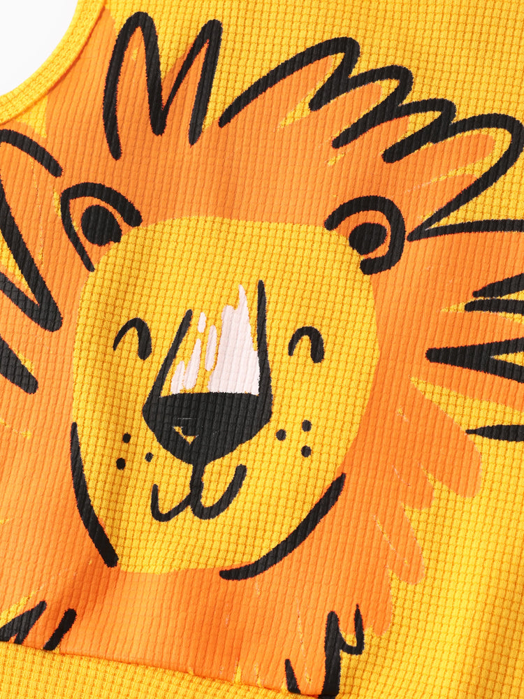 Ensemble 2 pièces débardeur et short imprimé dinosaure pour tout-petit garçon, jaune