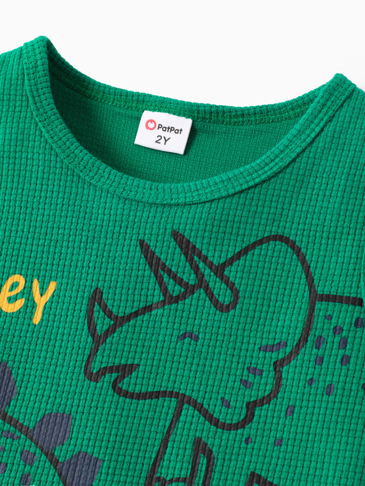 Ensemble 2 pièces débardeur et short imprimé dinosaure pour tout-petit garçon, vert