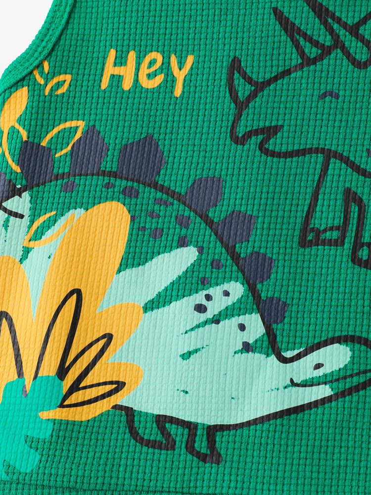 Ensemble 2 pièces débardeur et short imprimé dinosaure pour tout-petit garçon, vert
