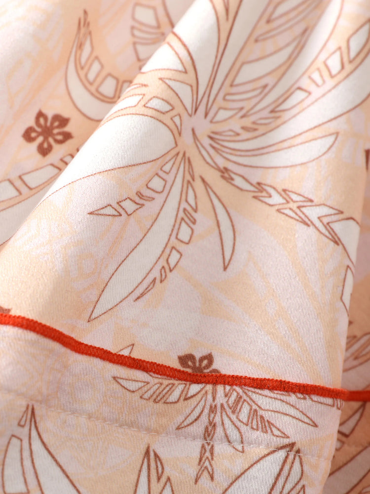 Conjunto de 2 piezas de top y falda con volantes de hojas de palmera de la princesa Disney Moana para niña pequeña/niña naranja y rojo