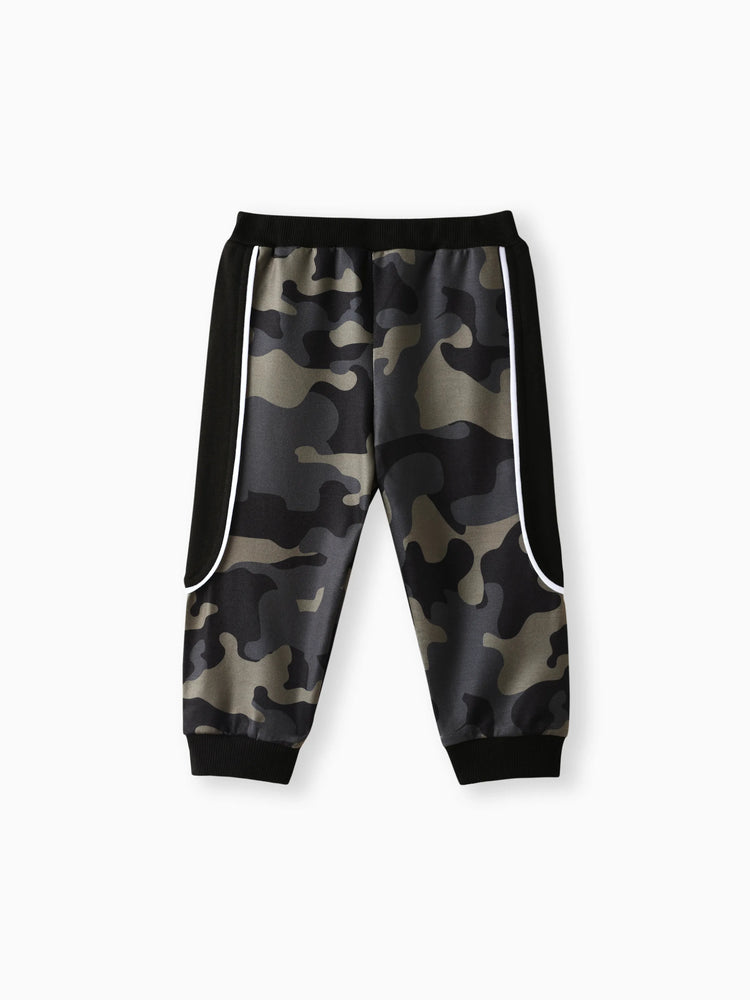 Ensemble 2 pièces camouflage style décontracté pour bébé garçon, noir