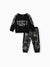 2pcs Baby Boy Casual Style Camouflage Set Black