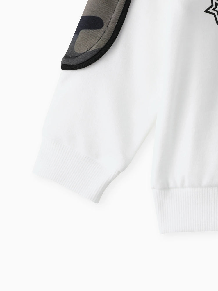 Ensemble 2 pièces camouflage style décontracté pour bébé garçon, blanc