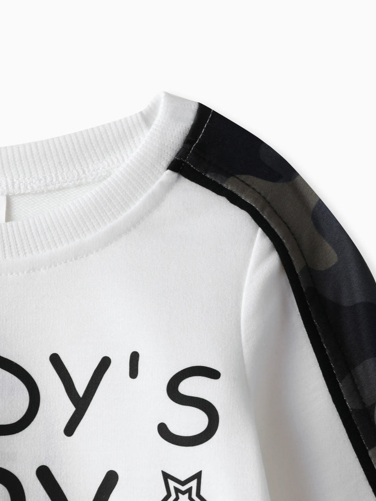 Ensemble 2 pièces camouflage style décontracté pour bébé garçon, blanc