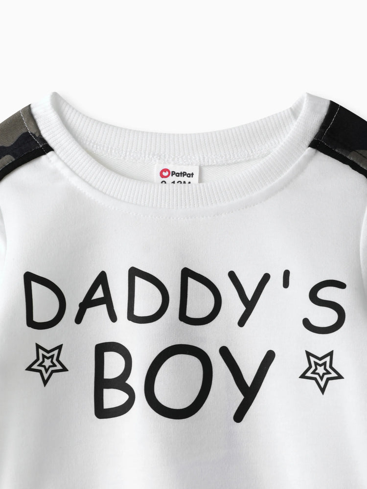 Ensemble 2 pièces camouflage style décontracté pour bébé garçon, blanc