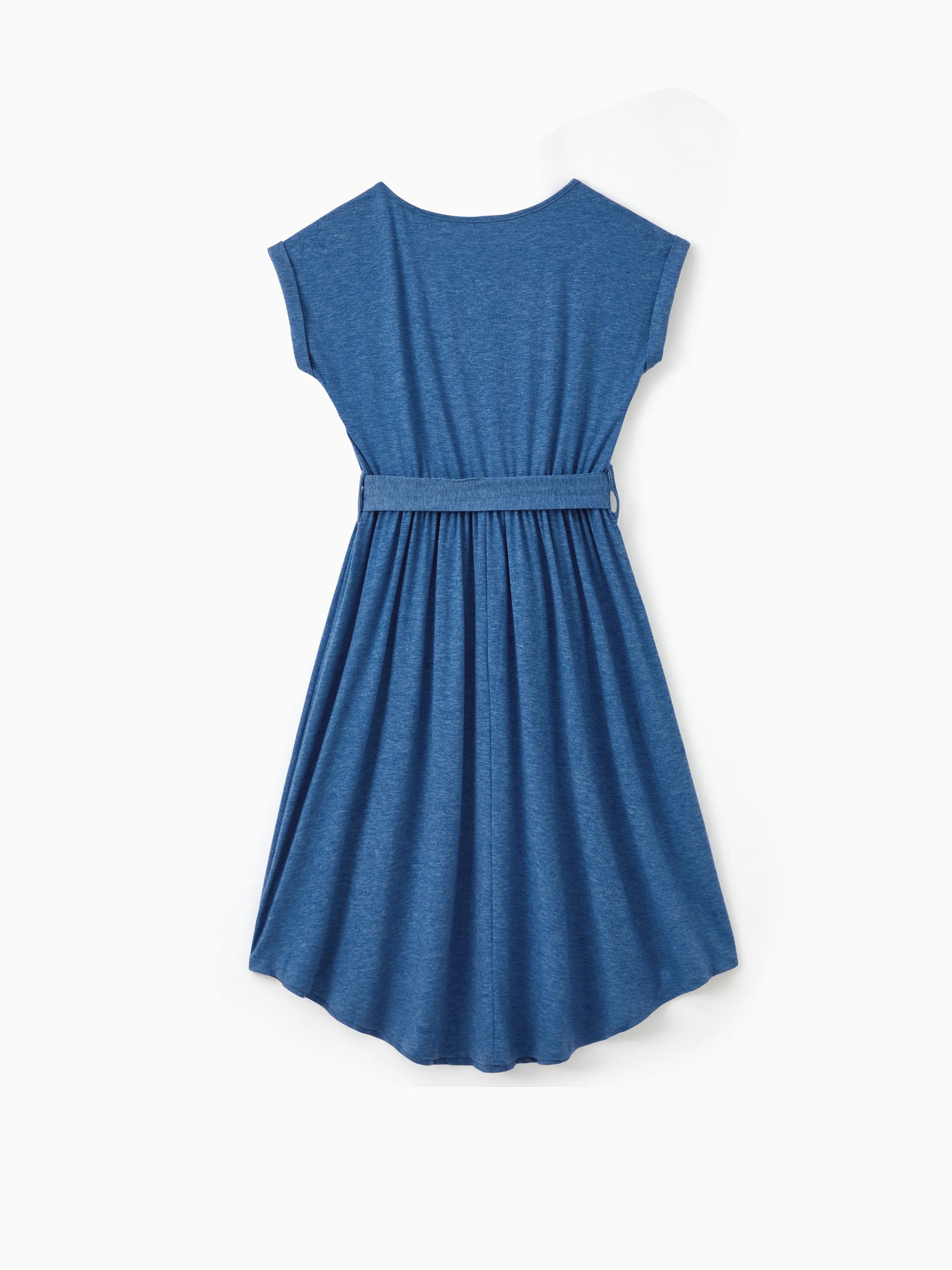 Family Matching Soft Casual Outfit with Below Knee Dresses, Front Butt - PatPat Family Matching Soft Casual Outfit with Below Knee Dresses, Front Butt - PatPat