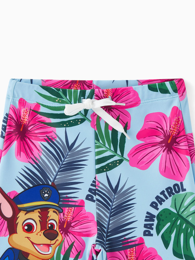 PAW Patrol Daddy & Son Badeanzug mit großflächigem Blumenmuster Rosé