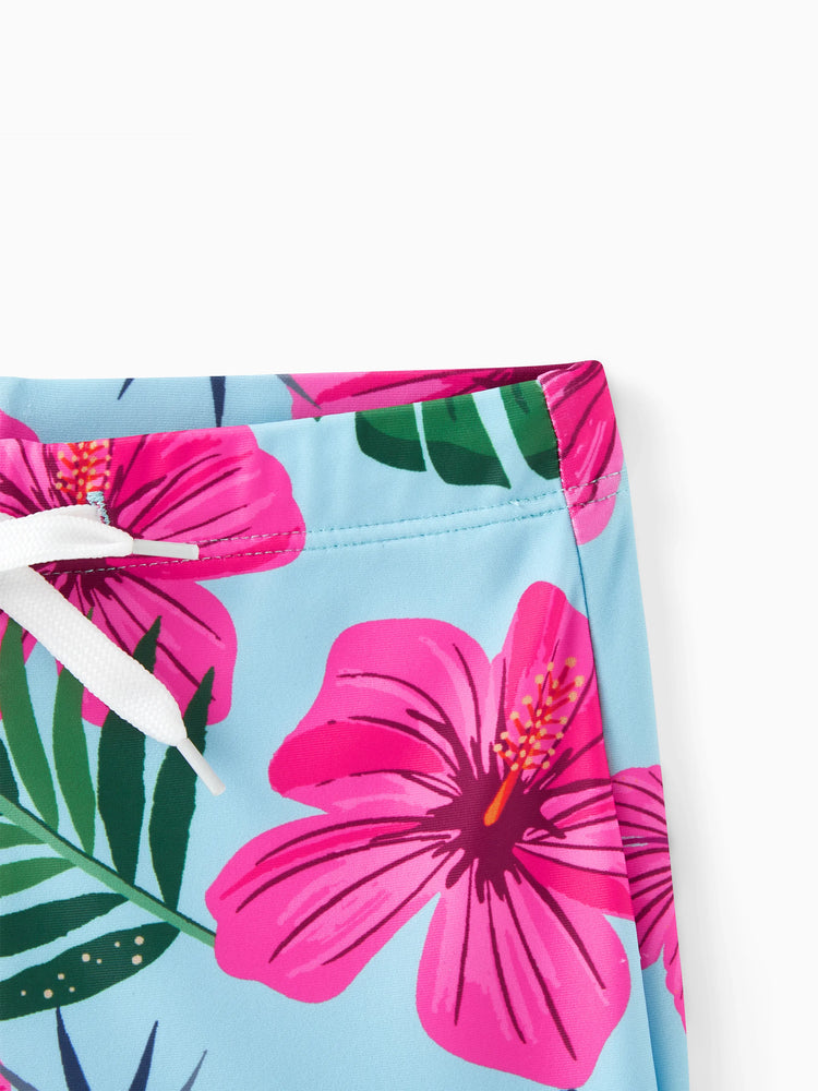 PAW Patrol Family Matching Chase Large Flower All-over Print Swimsuit Roseo