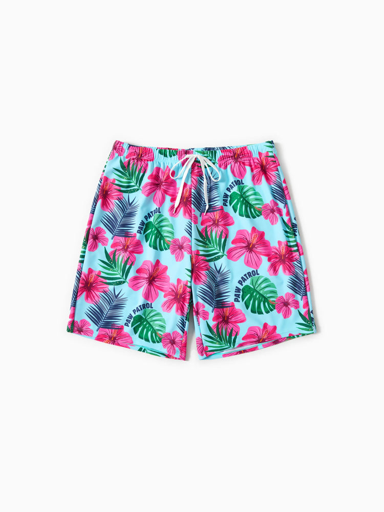 PAW Patrol Family Matching Chase Large Flower All-over Print Swimsuit Roseo