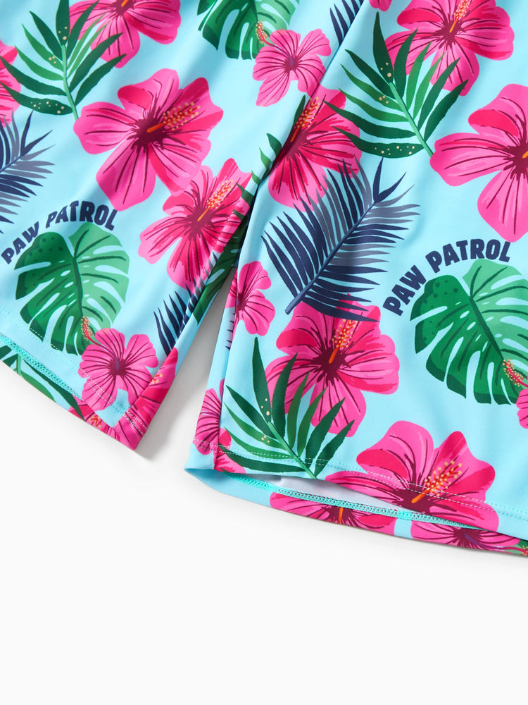 PAW Patrol Family Matching Chase Large Flower All-over Print Swimsuit Roseo