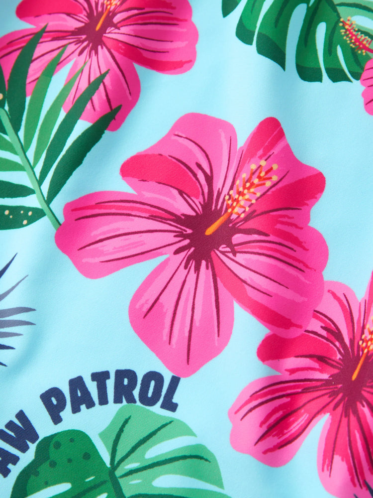 PAW Patrol Daddy & Son Large Flower All-over Print Swimsuit Roseo