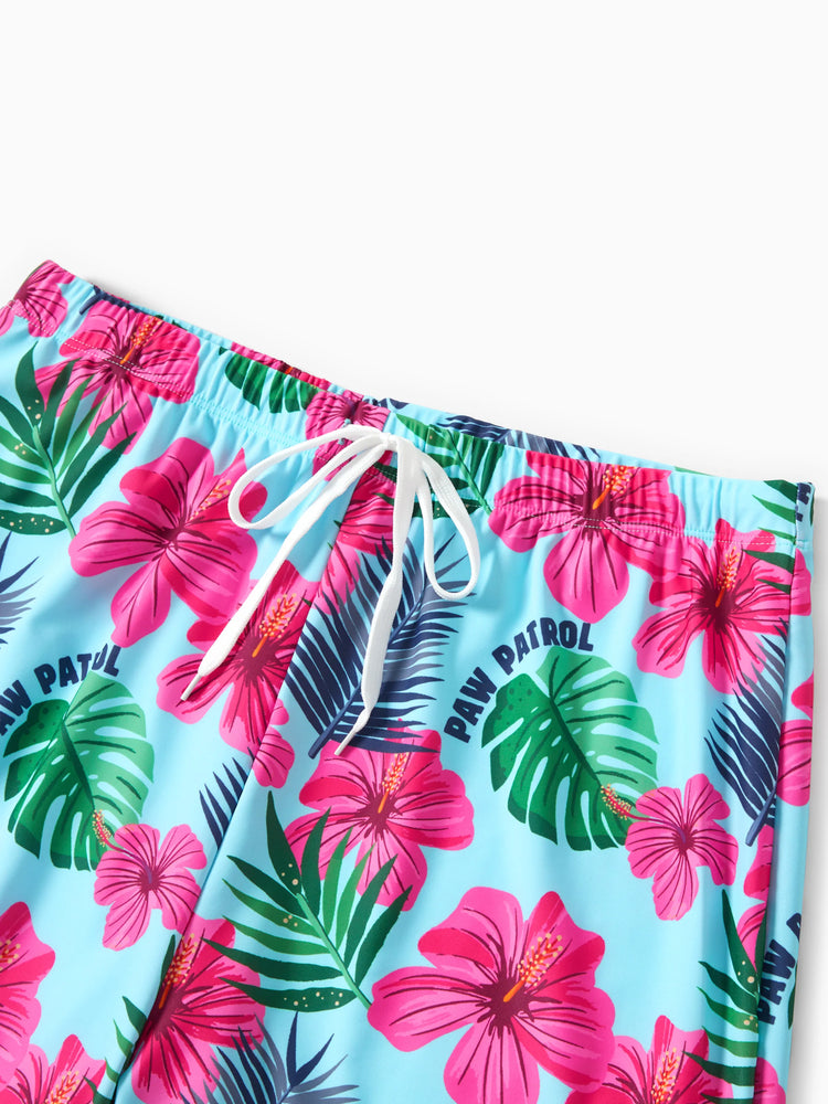 PAW Patrol Family Matching Chase Large Flower All-over Print Swimsuit Roseo