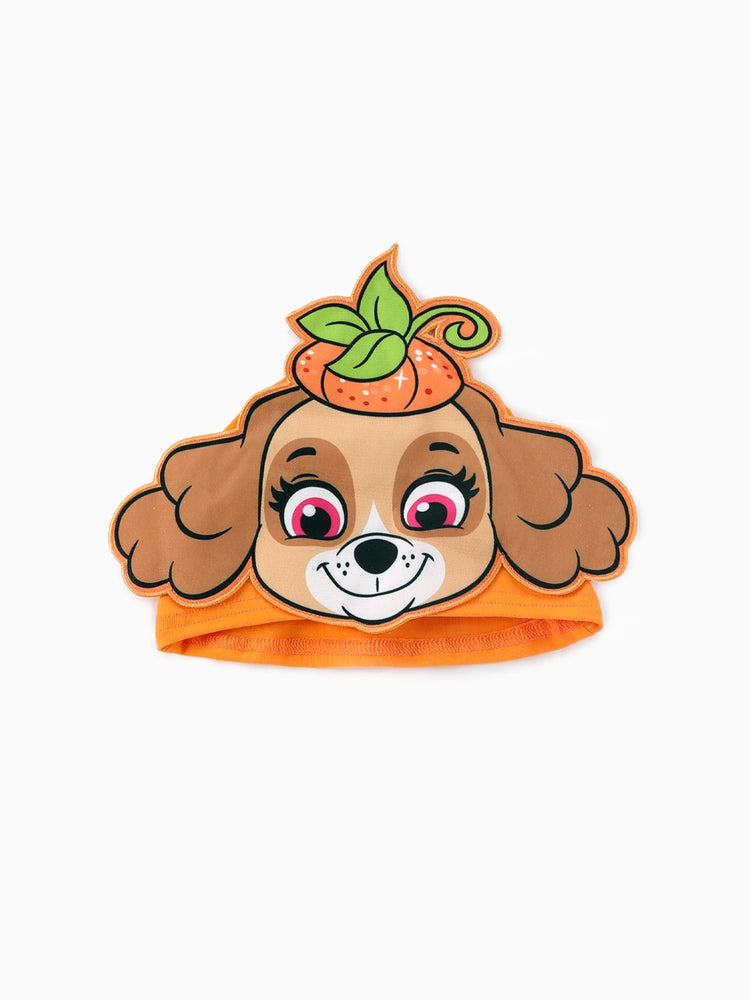Ensemble 2 pièces Paw Patrol pour petite fille, robe en tulle à manches longues et sac ou chapeau d'Halloween Skye, orange