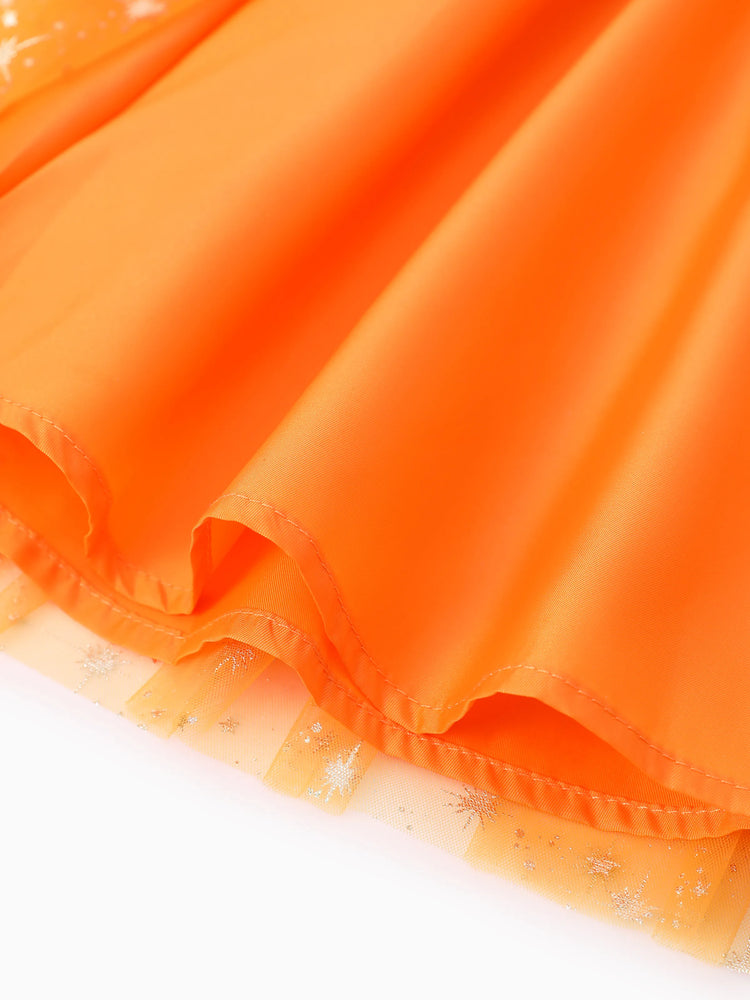 Ensemble 2 pièces Paw Patrol pour petite fille, robe en tulle à manches longues et sac ou chapeau d'Halloween Skye, orange