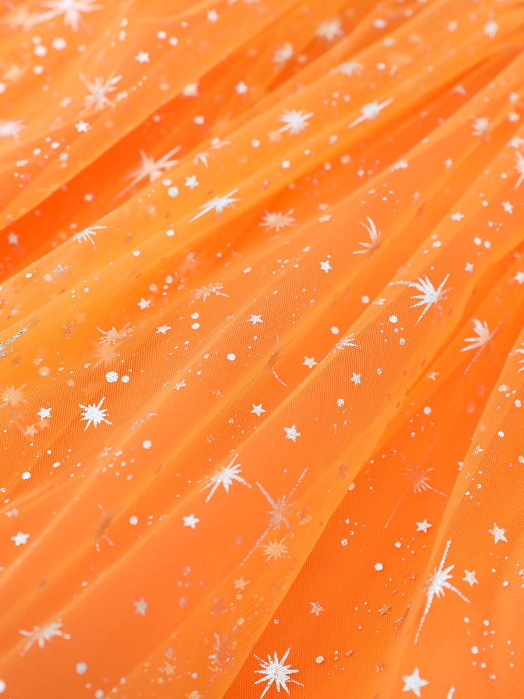 Ensemble 2 pièces Paw Patrol pour petite fille, robe en tulle à manches longues et sac ou chapeau d'Halloween Skye, orange