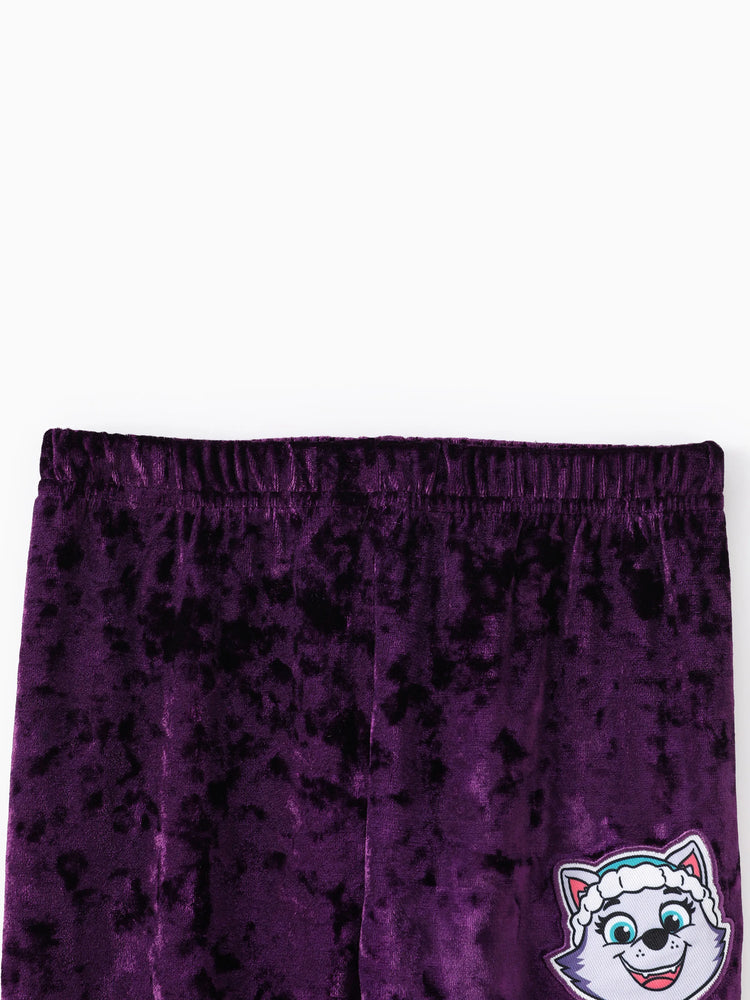 Ensemble 2 pièces sweat à capuche et pantalon en velours Everest pour petite fille de la Pat' Patrouille, violet