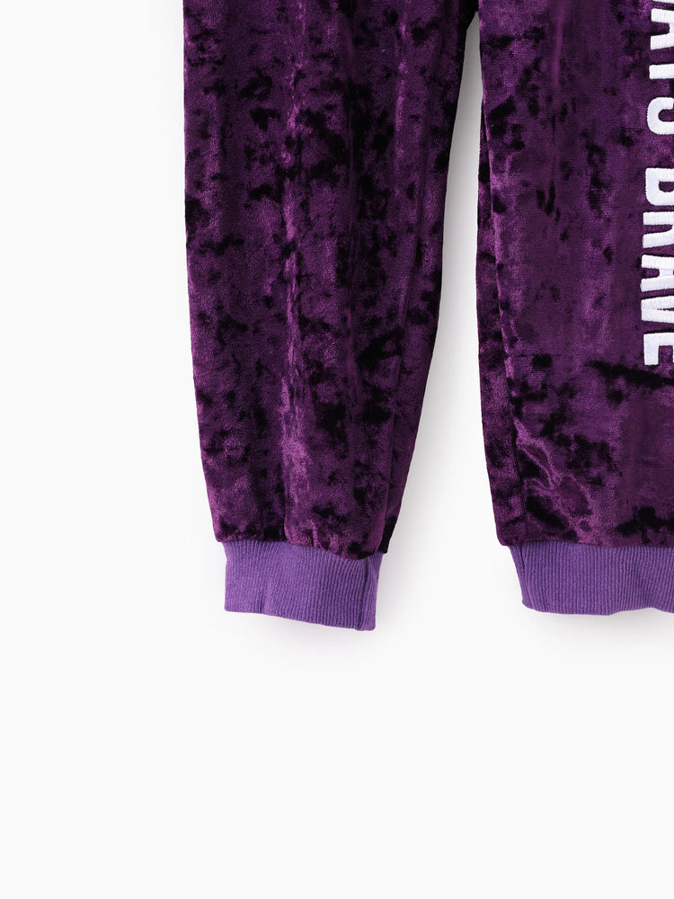 Ensemble 2 pièces sweat à capuche et pantalon en velours Everest pour petite fille de la Pat' Patrouille, violet