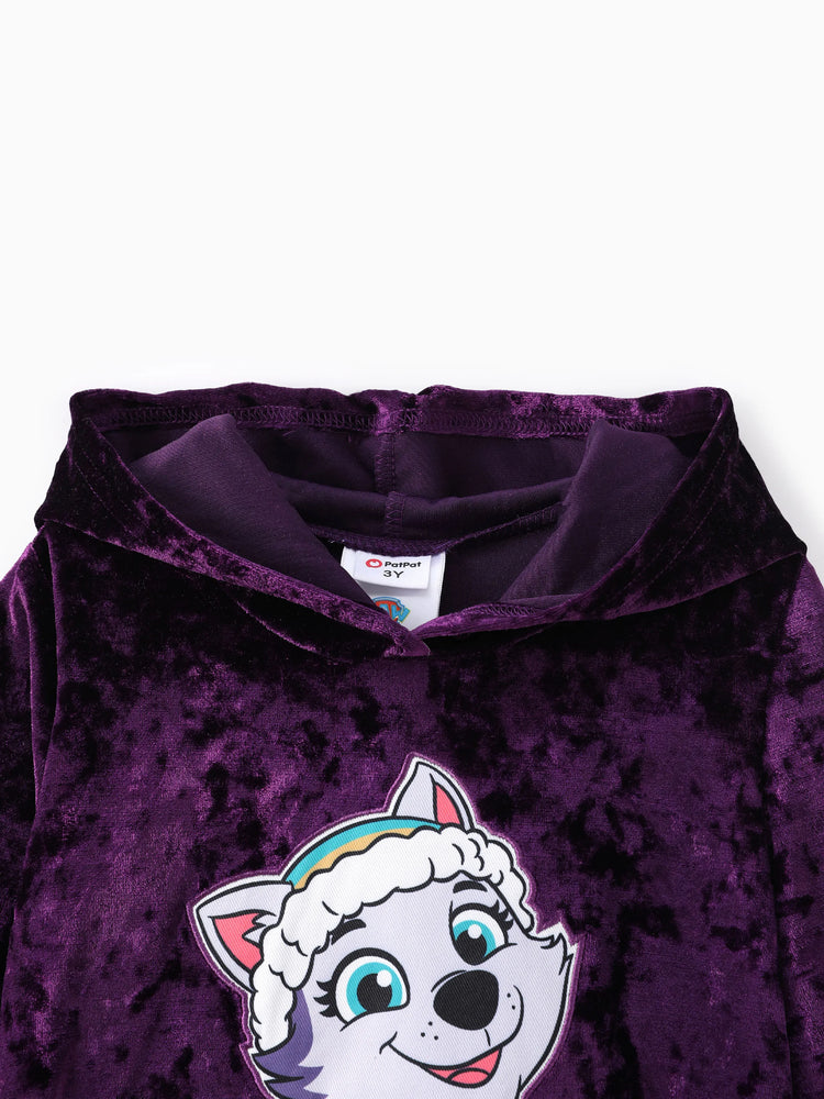 Ensemble 2 pièces sweat à capuche et pantalon en velours Everest pour petite fille de la Pat' Patrouille, violet