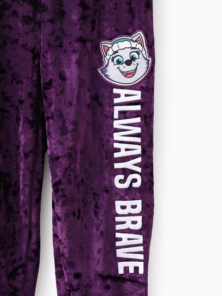 Ensemble 2 pièces sweat à capuche et pantalon en velours Everest pour petite fille de la Pat' Patrouille, violet