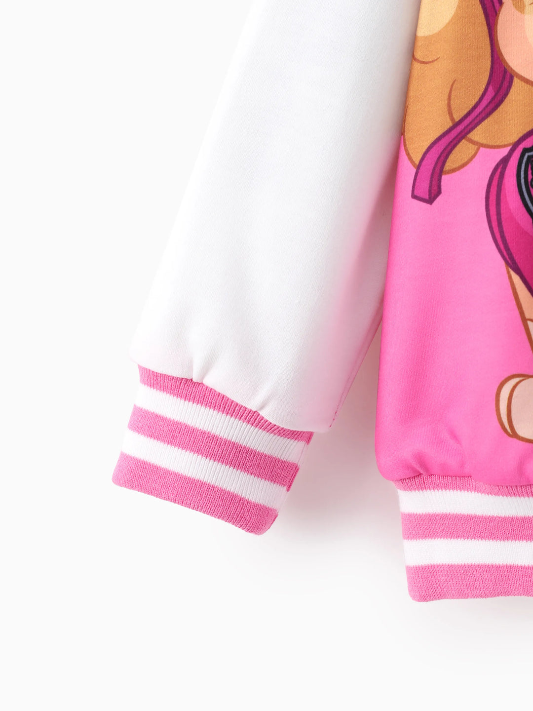 Chaqueta bomber con estampado de Skye de la Patrulla Canina, color rosa para niña pequeña