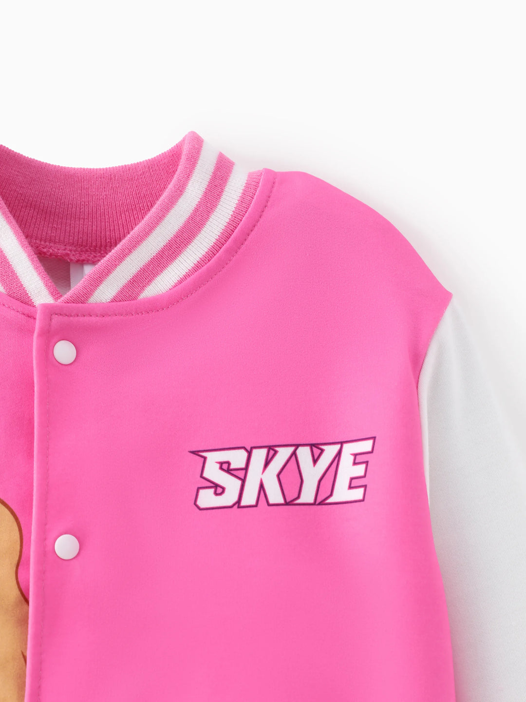 Chaqueta bomber con estampado de Skye de la Patrulla Canina, color rosa para niña pequeña
