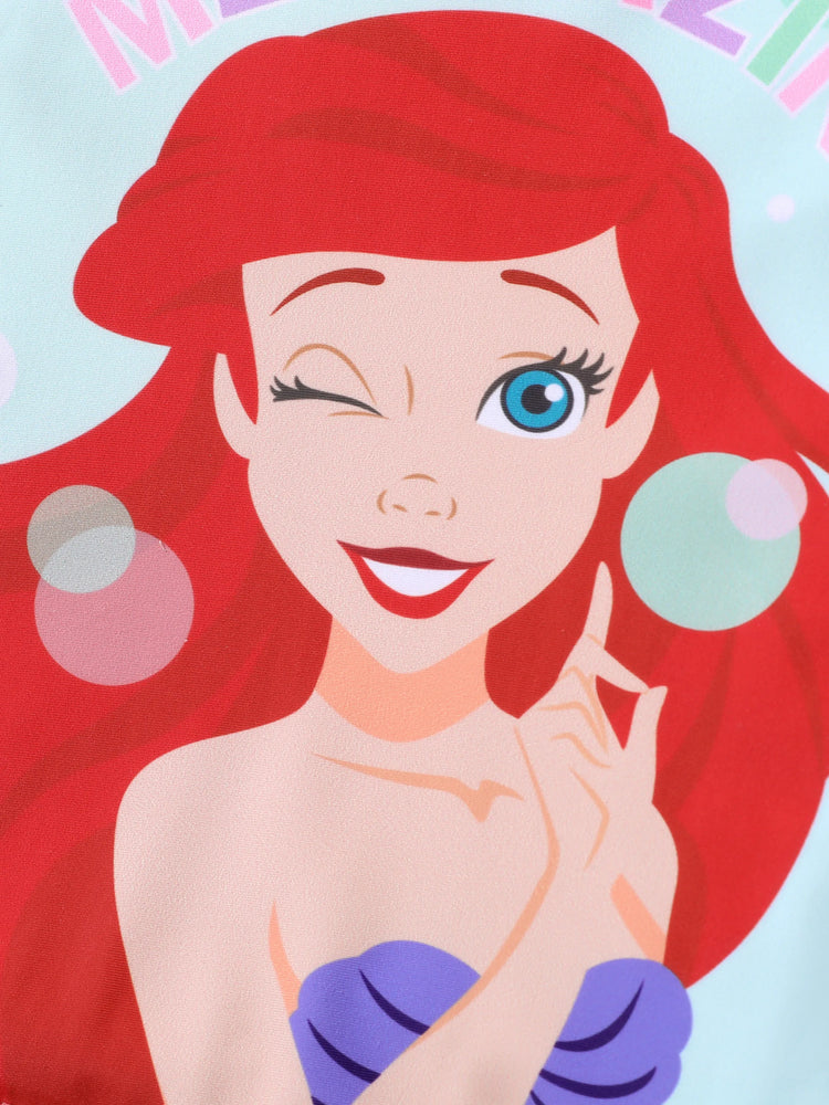 Disney Prinzessin Kleinkind Mädchen 2pcs Ariel Charakter Print Kurzärmeliges Oberteil und Shorts Badeanzug rosa