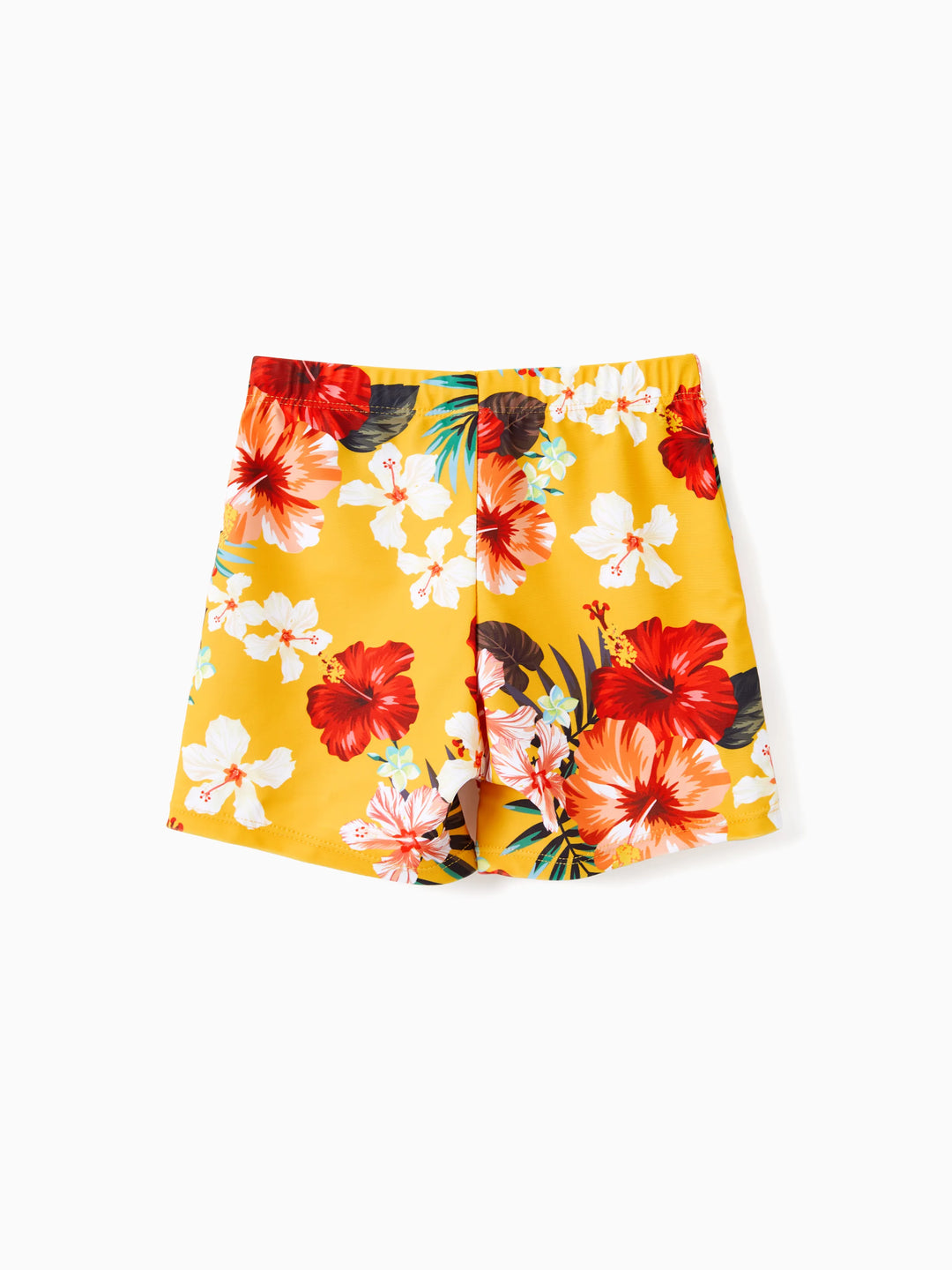 Kleinkind Jungen Blumenmuster Kordelzug Badehose mit Dreieck Badehose Gelb