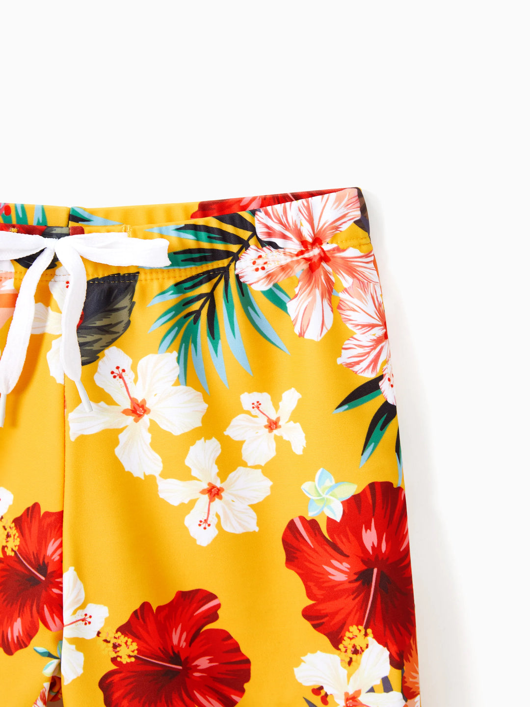 Kleinkind Jungen Blumenmuster Kordelzug Badehose mit Dreieck Badehose Gelb
