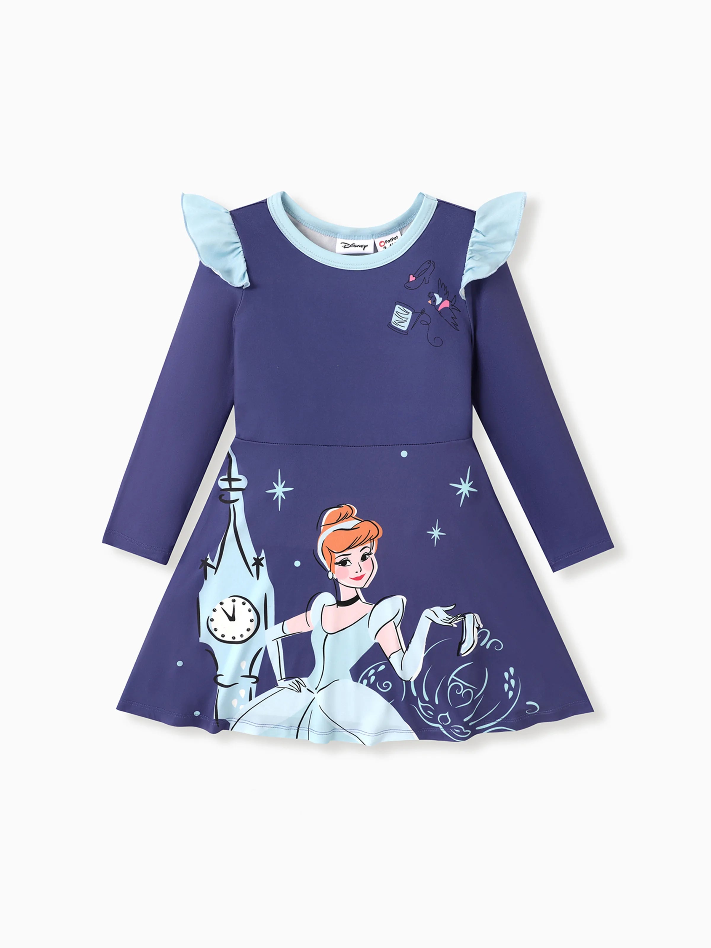 Disney Princess Toddler Girl Cinderella Print Ruffled Dress Purple - PatPat Disney Princess Toddler Girl Cinderella Print Ruffled Dress Purple - PatPat