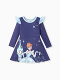 Robe à volants imprimée Cendrillon pour petite fille Princesse Disney Violet