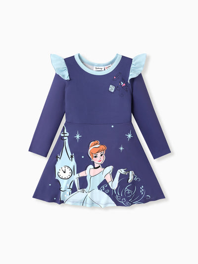 Robe à volants imprimée Cendrillon pour petite fille Princesse Disney Violet