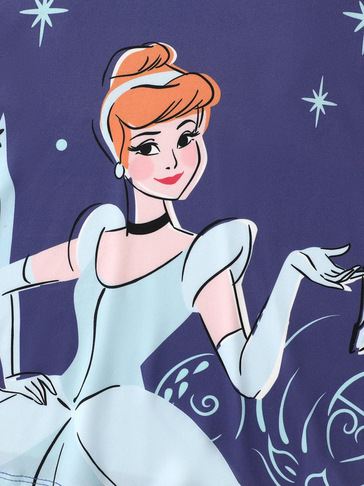 Robe à volants imprimée Cendrillon pour petite fille Princesse Disney Violet