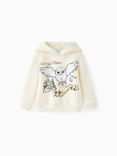 Sweat à capuche surdimensionné en polaire imprimé hibou pour tout-petit garçon Harry Potter, abricot