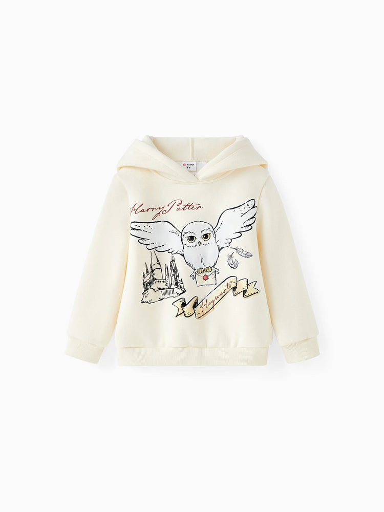 Sweat à capuche surdimensionné en polaire imprimé hibou pour tout-petit garçon Harry Potter, abricot