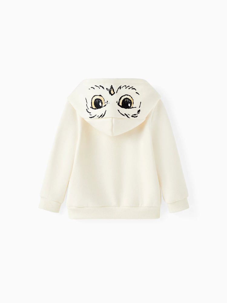 Sweat à capuche surdimensionné en polaire imprimé hibou pour tout-petit garçon Harry Potter, abricot