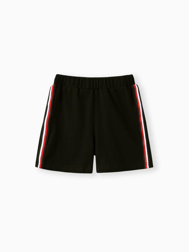 Ensemble 2 pièces polo et short rayés pour tout-petit garçon, gris clair