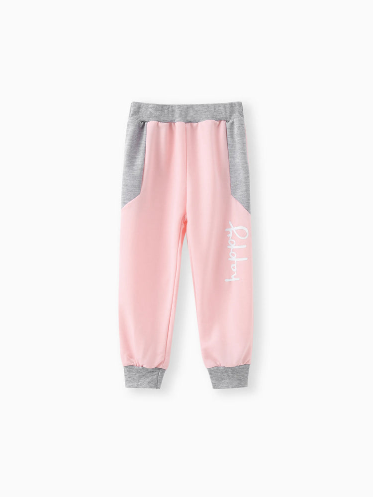 Kleinkind Mädchen 2tlg. Farbblock-Sweatshirt und Hose Set Mehrfarbig