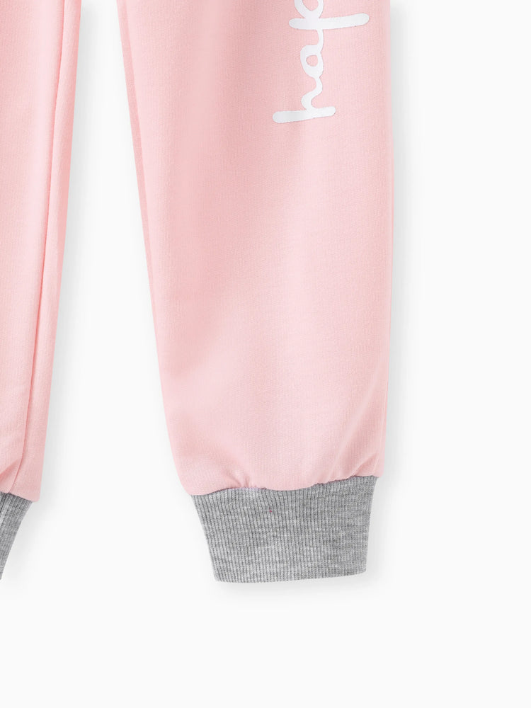 Kleinkind Mädchen 2tlg. Farbblock-Sweatshirt und Hose Set Mehrfarbig