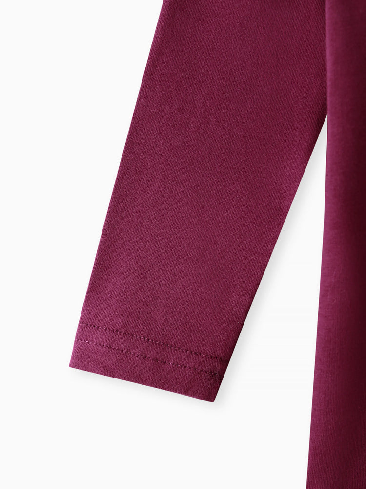 3pcs Baby Girl 95% Cotton Ruffle Long-sleeve Romper and Floral Print Pants with Headband Set Deep Magenta