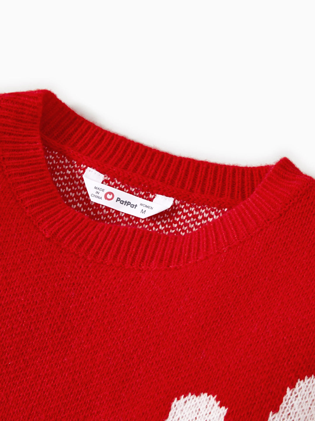 Christmas Family Matching Tops Childlike Christmas Reindeer Print Long Sleeve Sweater Red
