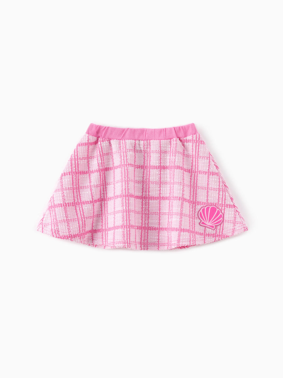 Conjunto de 2 piezas de cárdigan de tweed a cuadros con falda de princesa Disney Ariel para niñas pequeñas, color rosa