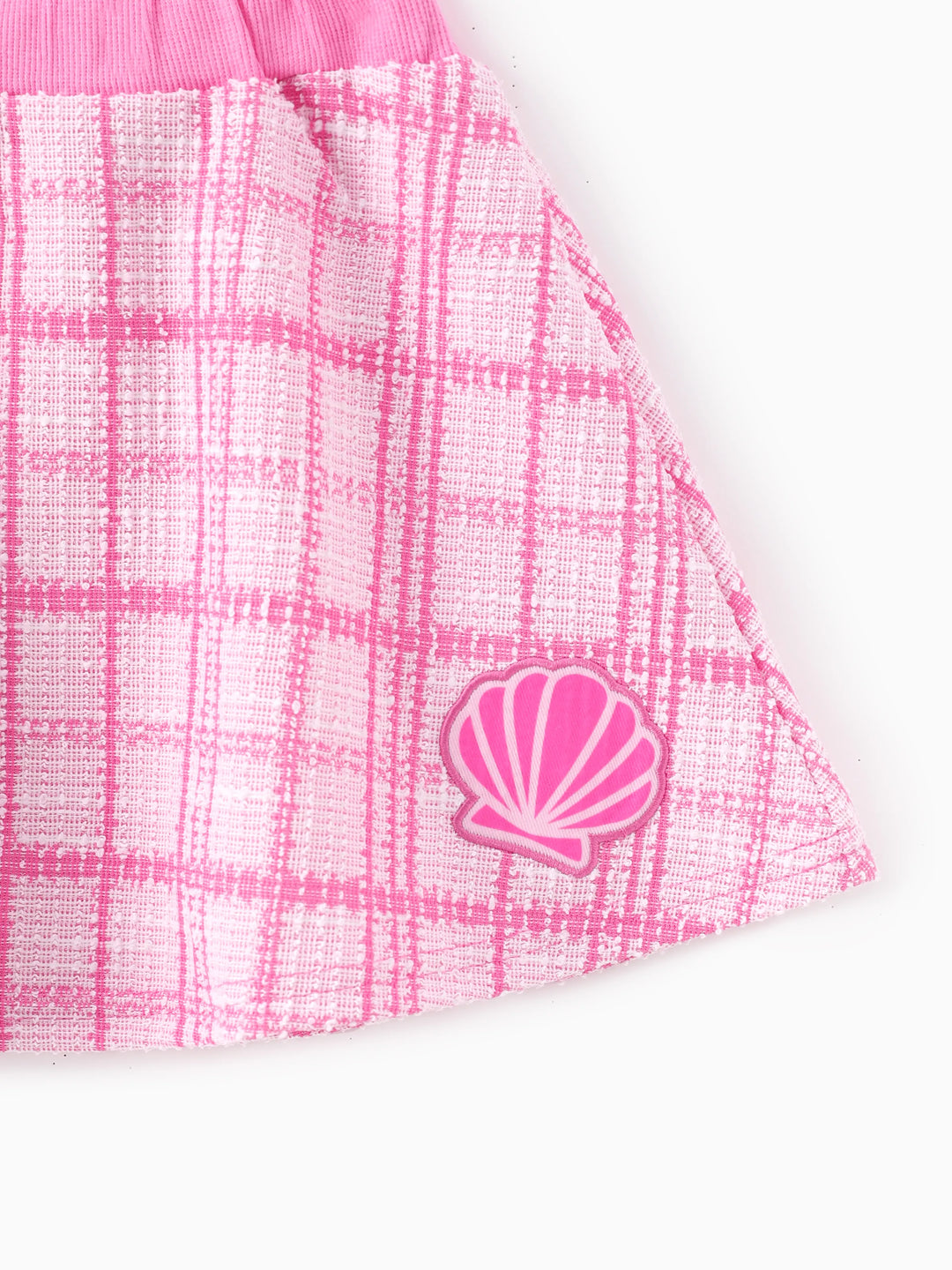 Conjunto de 2 piezas de cárdigan de tweed a cuadros con falda de princesa Disney Ariel para niñas pequeñas, color rosa