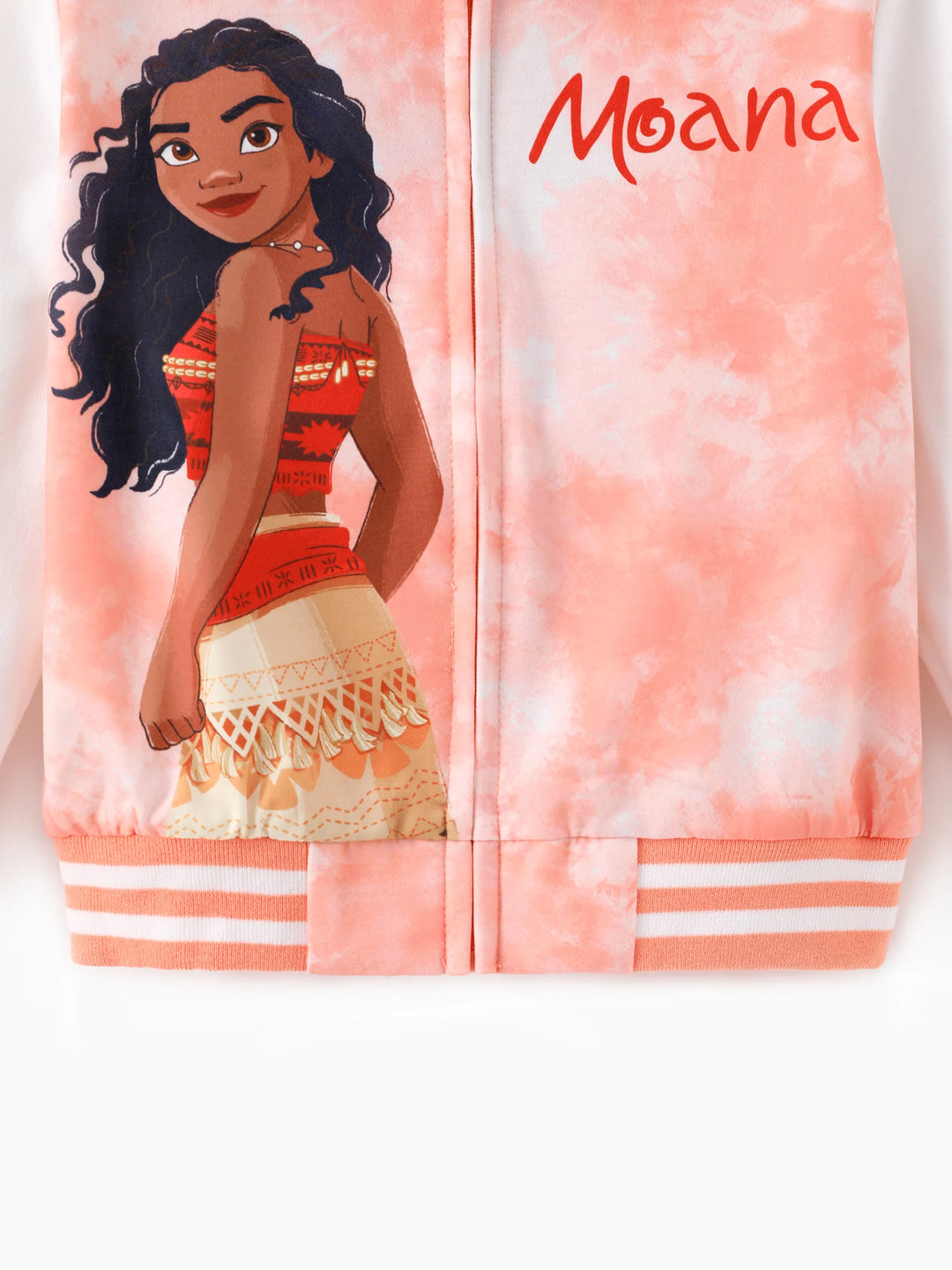 Disney Princess Toddler Girls Moana Tie-die Print Bomber Jacket Orange