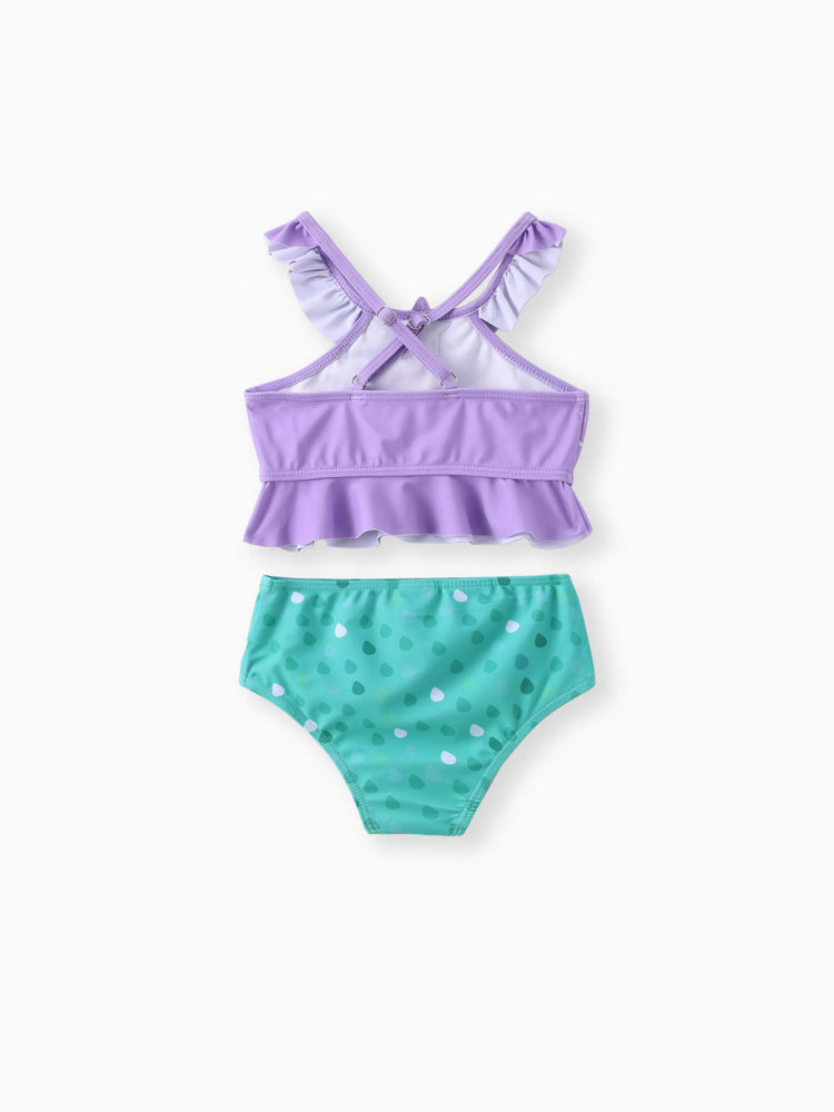 Disney Prinzessin Geschwister Passende Ariel Glänzende Stern Muster Design Badeanzug blau