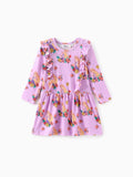 Robe à volants fleurie Disney Princess Raiponce pour petite fille, ensemble 1 pièce Naia™, rose