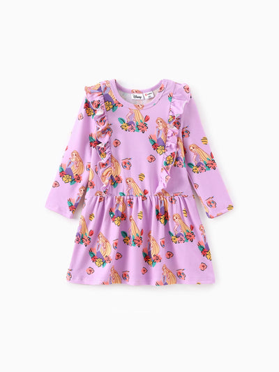 Disney Princess Toddler Girls Rapunzel 1pc Naia? Floral Ruffled Dress Pink